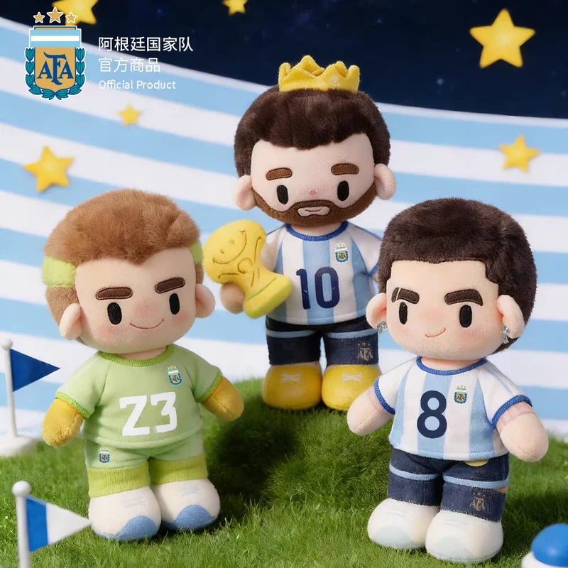 Authentic Argentina Soccer Player Plush Doll 35cm Jersey Style Soft Stuffed Toy Fan Collectible Toy Birthday Gift In Stock