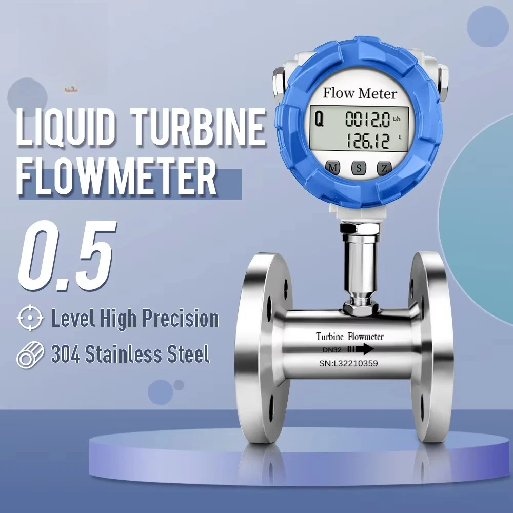 SS304 turbine flowmeter easy to install electronic turbine
