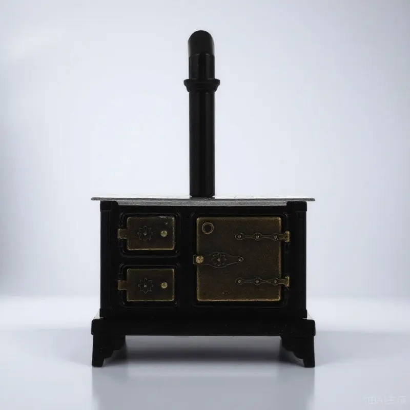 

Mini House Iron Hearth Long Chimney Cooking Bench Ornament Cute Miniature Furniture for Mini House Kitchen Accessory