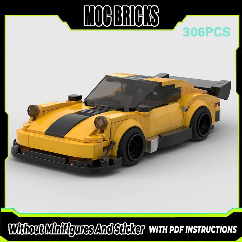 

Speed Racing Car Model MOC Building Bricks Yellow Turbo Car Modular Technology Gifts Holiday Assemble Children Toys Suit