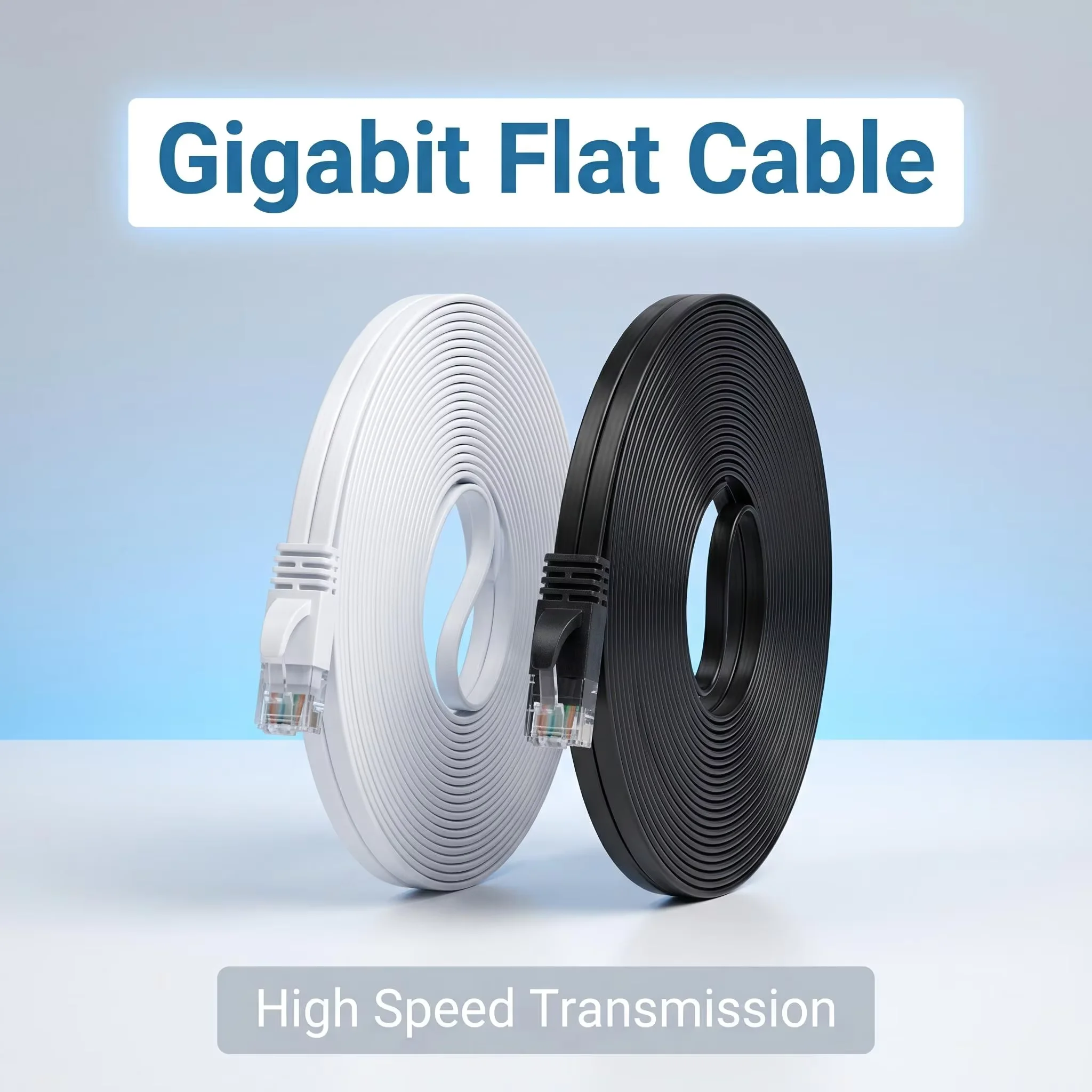 Cat 6 Flat Ethernet Cable UTP 1000M Network 32AWG Oxygen-free Copper for Laptop Router PC Router PS5 PC 4 3 Xbox Modem