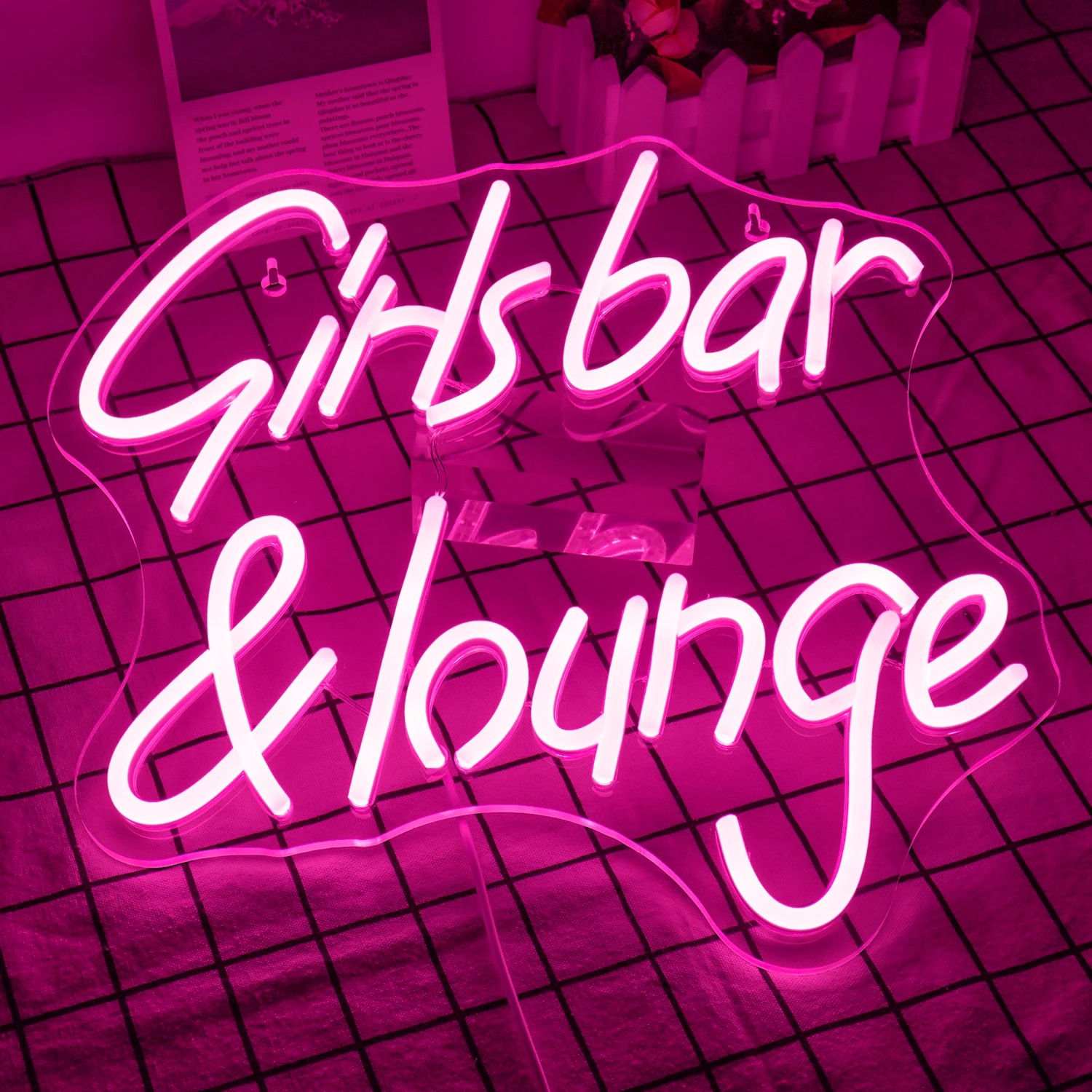 Girls Bar Lounge Neon Signs Led Lights Up Sign For Rest Room Decoration Dimmbale For Beer Home Bars Hotel Party Wall Decor Pink