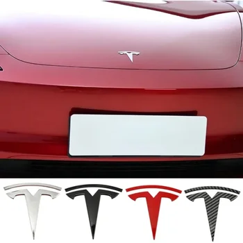 ABS per Tesla Modello 3 Modalità Y Logo del cofano anteriore dell'auto Copertura dell'emblema Adesivo Styling Accessori per badge del bagagliaio posteriore del corpo automatico