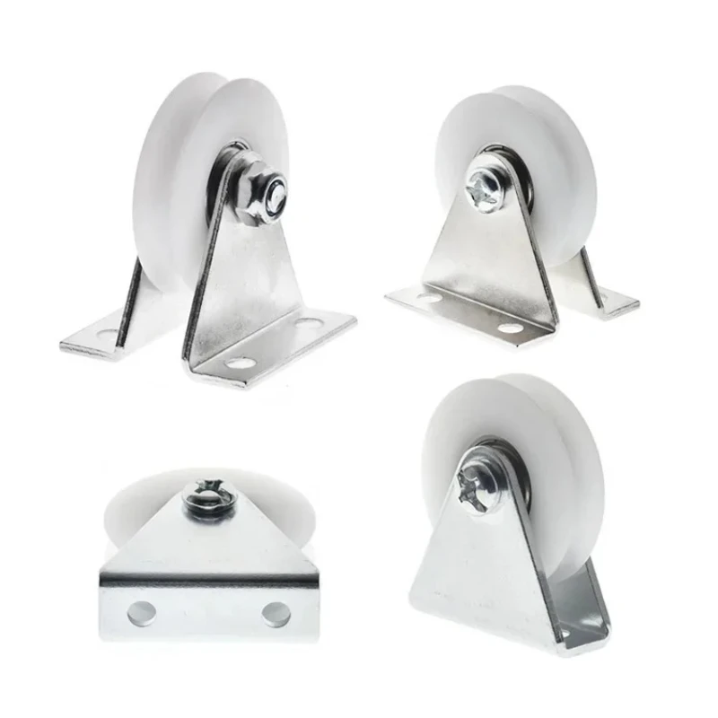 Metal Bracket Groove-clad Plastic Pulley With Seat Roller