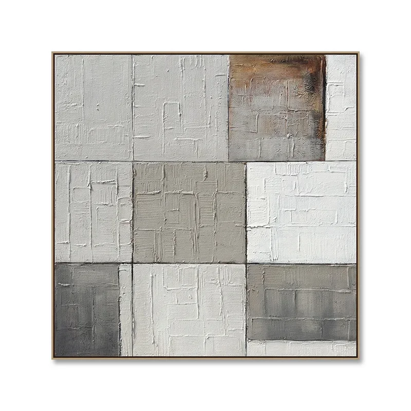 

Hand-painted living room decoration painting, modern simple color block background wall mural restaurant high-end sense