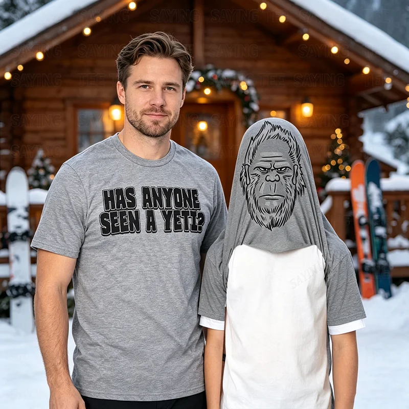 Hat jemand schon einen Yeti gesehen? Lustiges, cooles Bigfoot-T-Shirt für Männer, Y2k, humorvolles Sasquatch-Gesicht, sarkastischer Witz, T-Shirt. – Detail 3