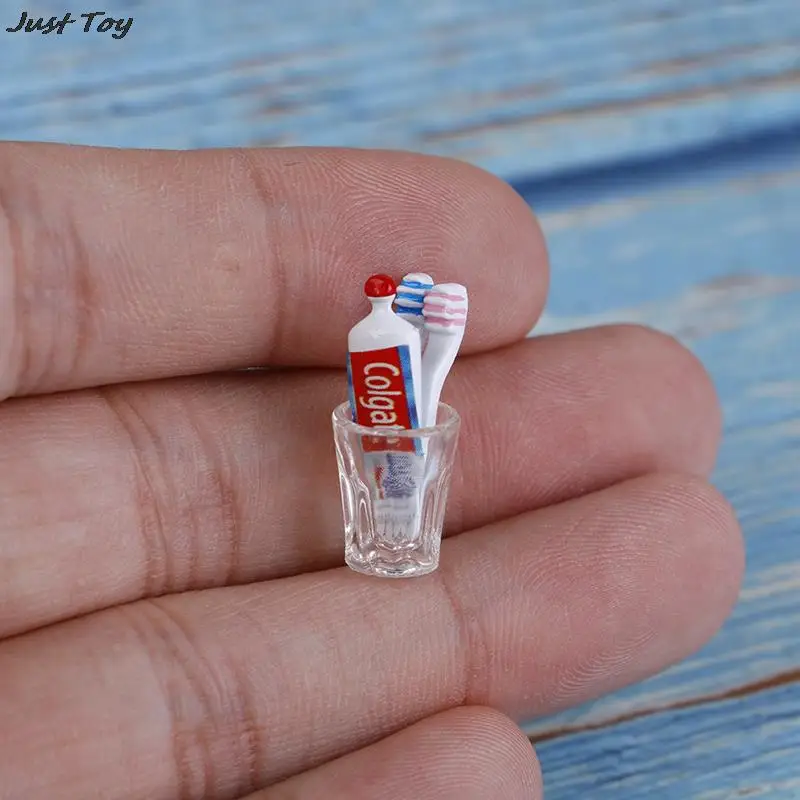 1:12 puppenhaus Miniatur Zahnbürste Zahnpasta Tasse Handtuch Seife Set Bad Spielzeug