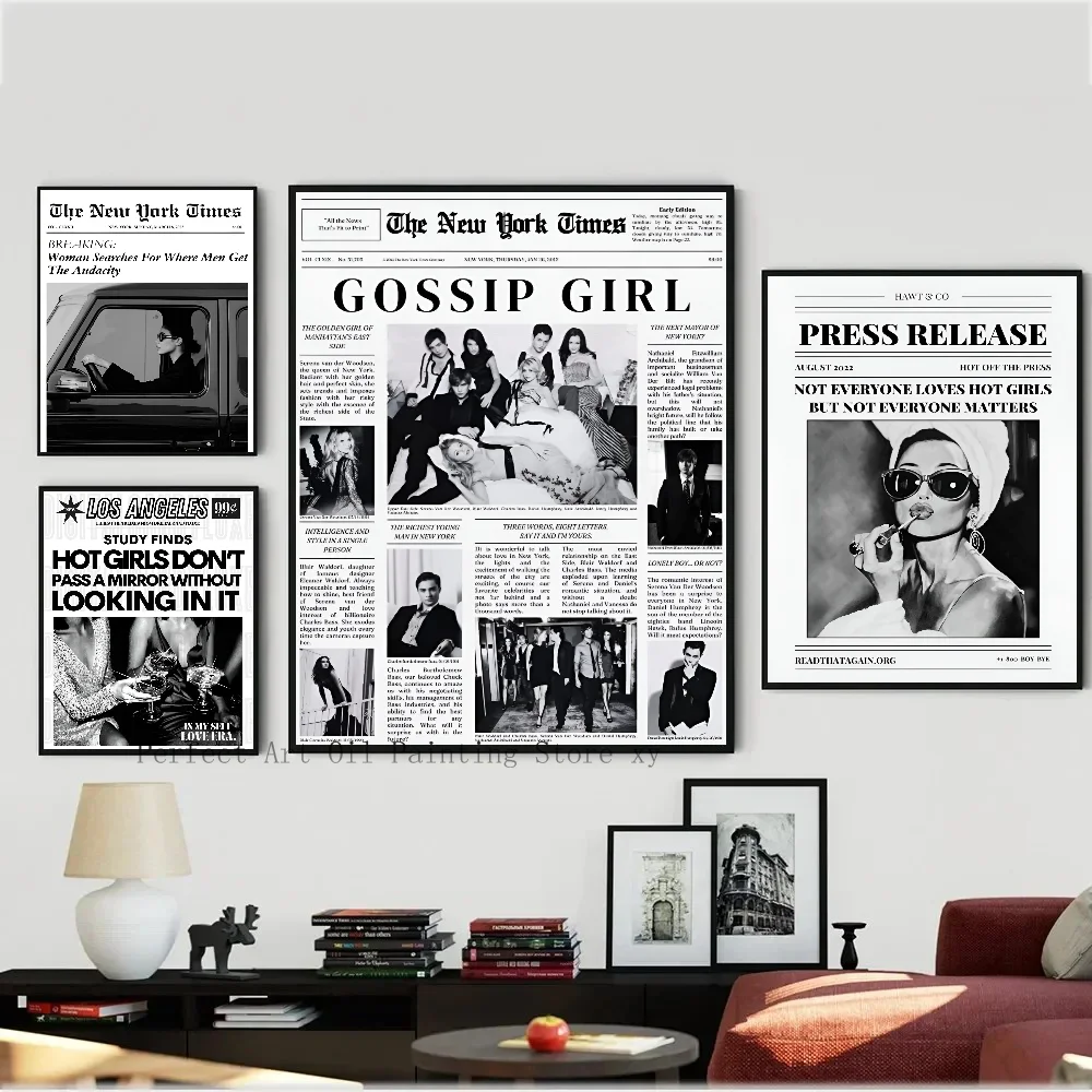 1PC Trendy New York Newspaper Poster Paper Print Home Living Room Bedroom Entrance Bar Restaurant Cafe Art