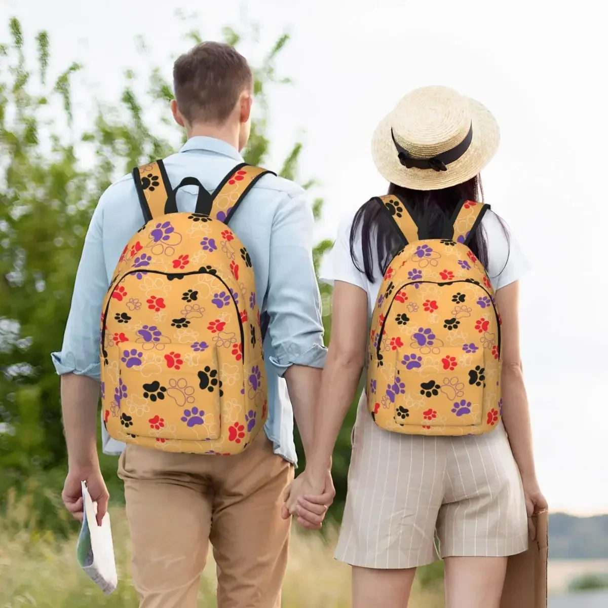 

Animal Footprints Breathable Backpacks Funny Christmas Gift School Bags College Colorful Rucksack