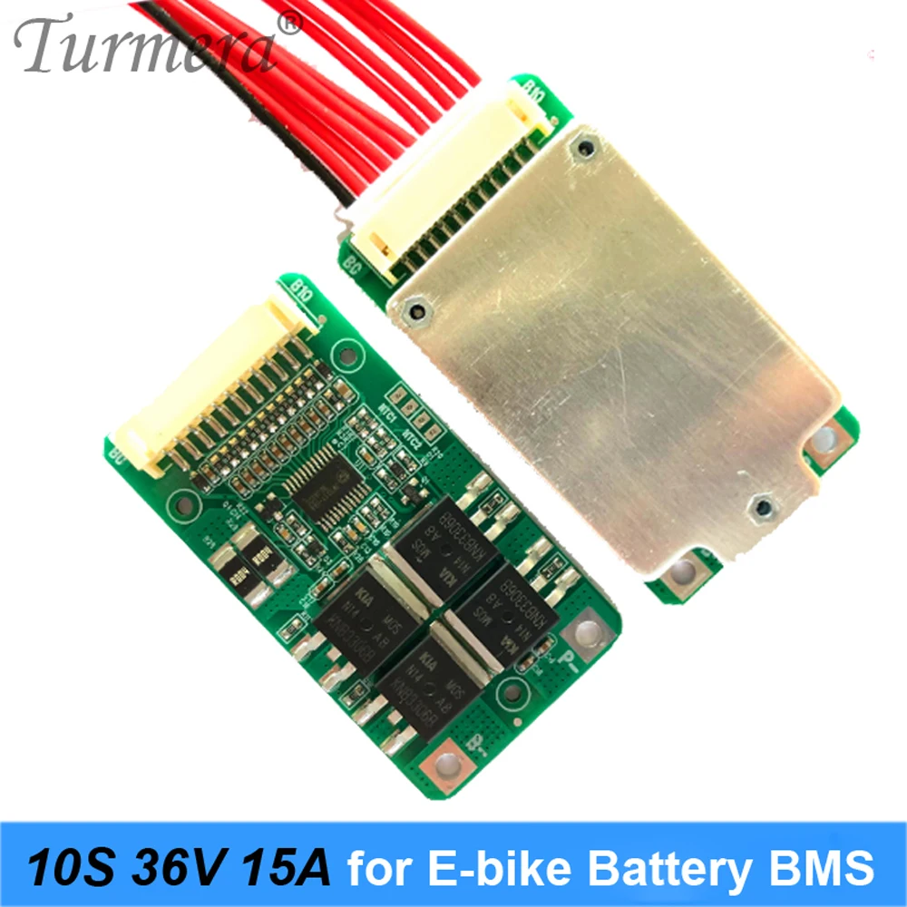 Turmera 36V 42V 10S3P 18650 Battery Holder with Welding Nickel 10S 15A BMS Board for Electric Bike E-Scooter Battery Repacle Use