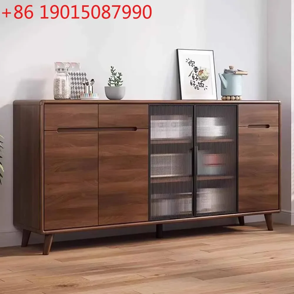 Mueble de Diseño Impermeable con Puertas, Vitrina Multiusos de Cristal, Mueble de Sala de Estar, Mueble de Almacenamiento Americano, Decoración del Hogar