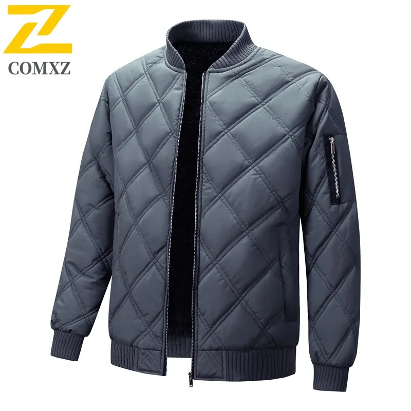 

COMXZ 2025 Мужская зимняя куртка-пуховик с графеновой подкладкой, ветрозащитная водонепроницаемая легкая ветровка из утолщенного флиса с вышивкой