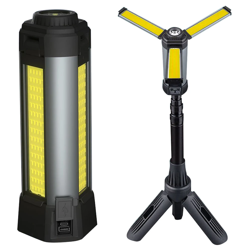 

6000mAh LED Work Light Rechargeable Cordless Work Light with Stand Dimmable Work Light Telescopic for Outdoor Camping