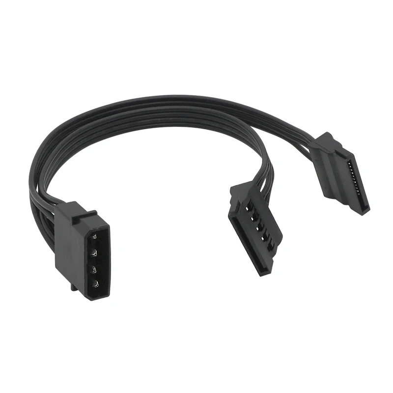 Molex IDE 1 to 1 2,4 Pin Male To 15 Pin Female SATA Power Converter Adapter Cable Hard Drive HDD SSD Power Extension Cable 22cm