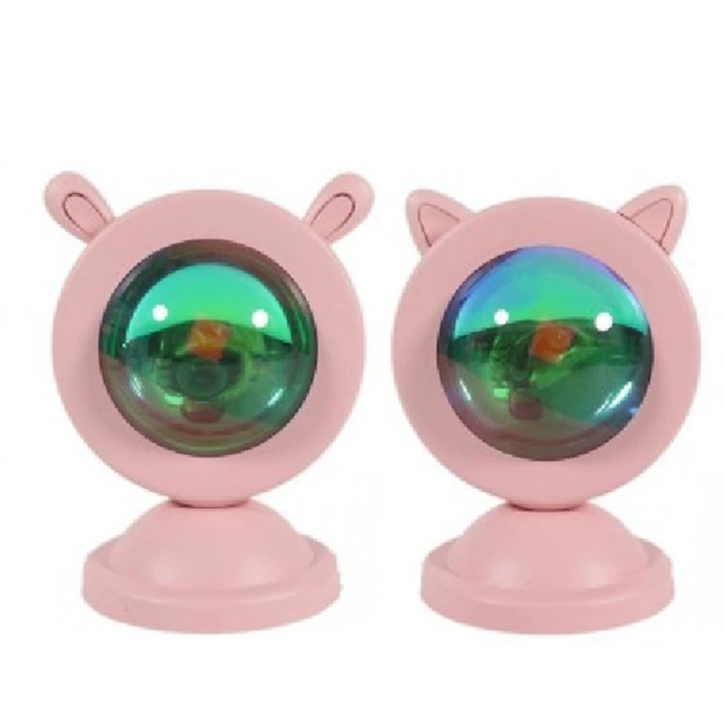 AT51-Lampu Matahari Terbenam Kartun Lampu Pelangi Lampu Isi Mini Hadiah Lampu Malam USB