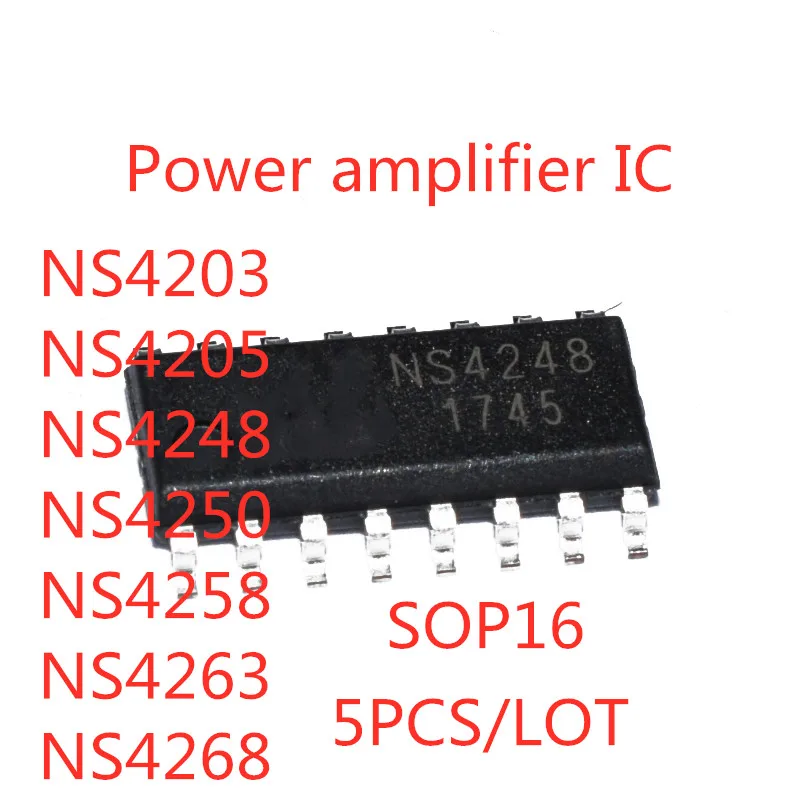 5 PZ/LOTTO NS4203 NS4205 NS4248 NS4250 NS4258 NS4263 NS4268 SOP-16 SMD amplificatore IC In Magazzino NUOVO originale IC