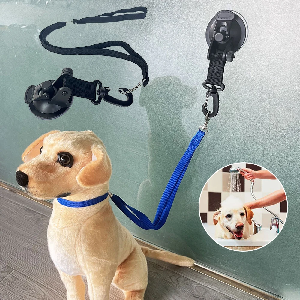 Dog Bathing Tether Adjustable Puppy Tub Restraint Leash Pet Bath Accessories With Buckle And Suction Cup For Pet Dog Cat Shower