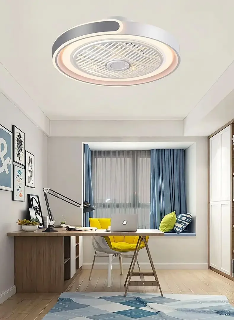 

Modern Ultra Thin 20cm Bedroom Ceiling Fan Light Samrt APP Remote Control Home Decro Ceiling Lamp With fan Indoor Chandelier