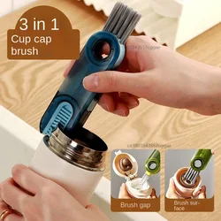 3 In 1 Bottle Gap Cleaner Brush Multifunctional Cup Cleaning Brushes Water Bottles Clean Tool Mini Silicone U-shaped Cup Brush