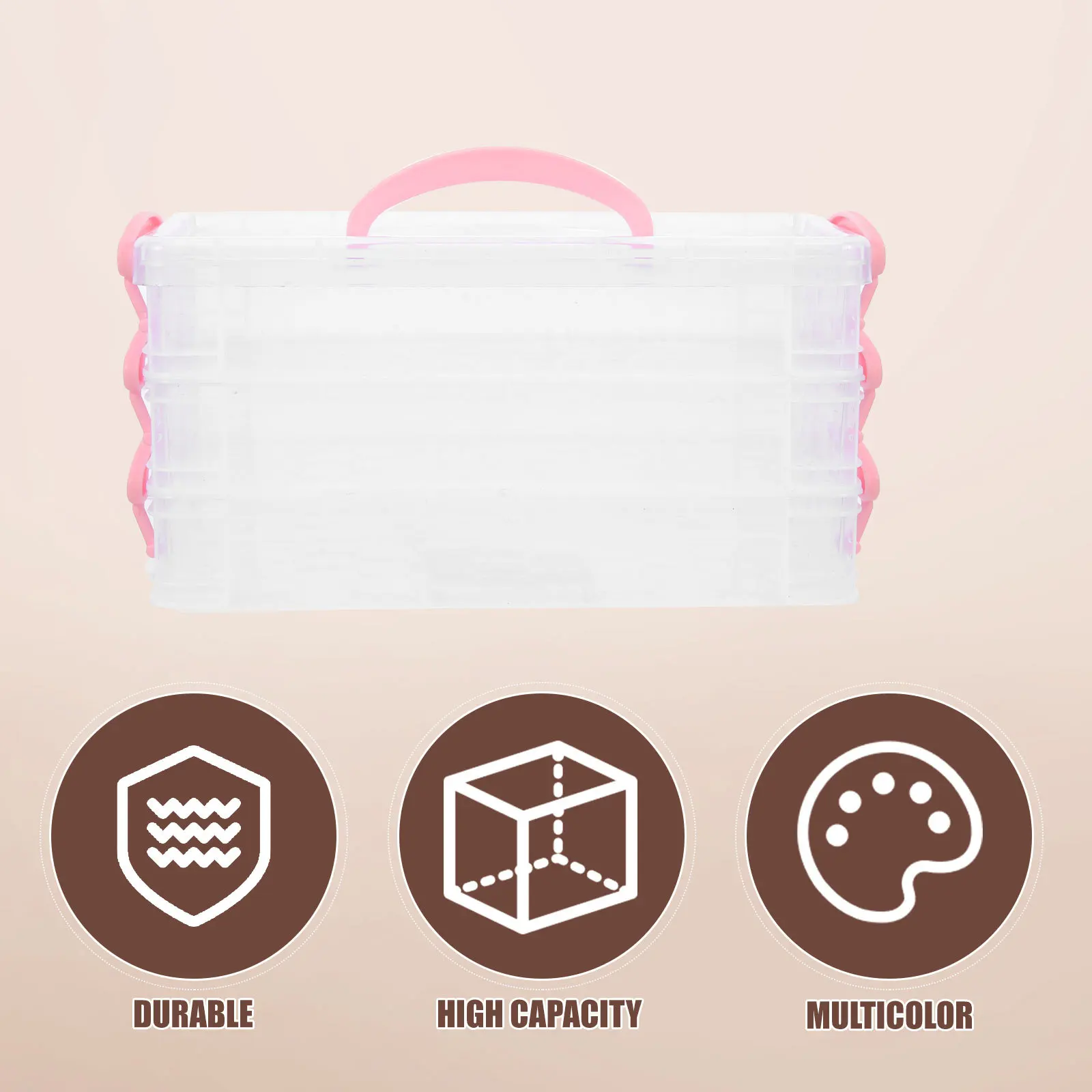 

1 set Large Capacity Stackable Plastic Pencil Box Transparent Design For Students Kids Office Stationery Storage Organizer Desk