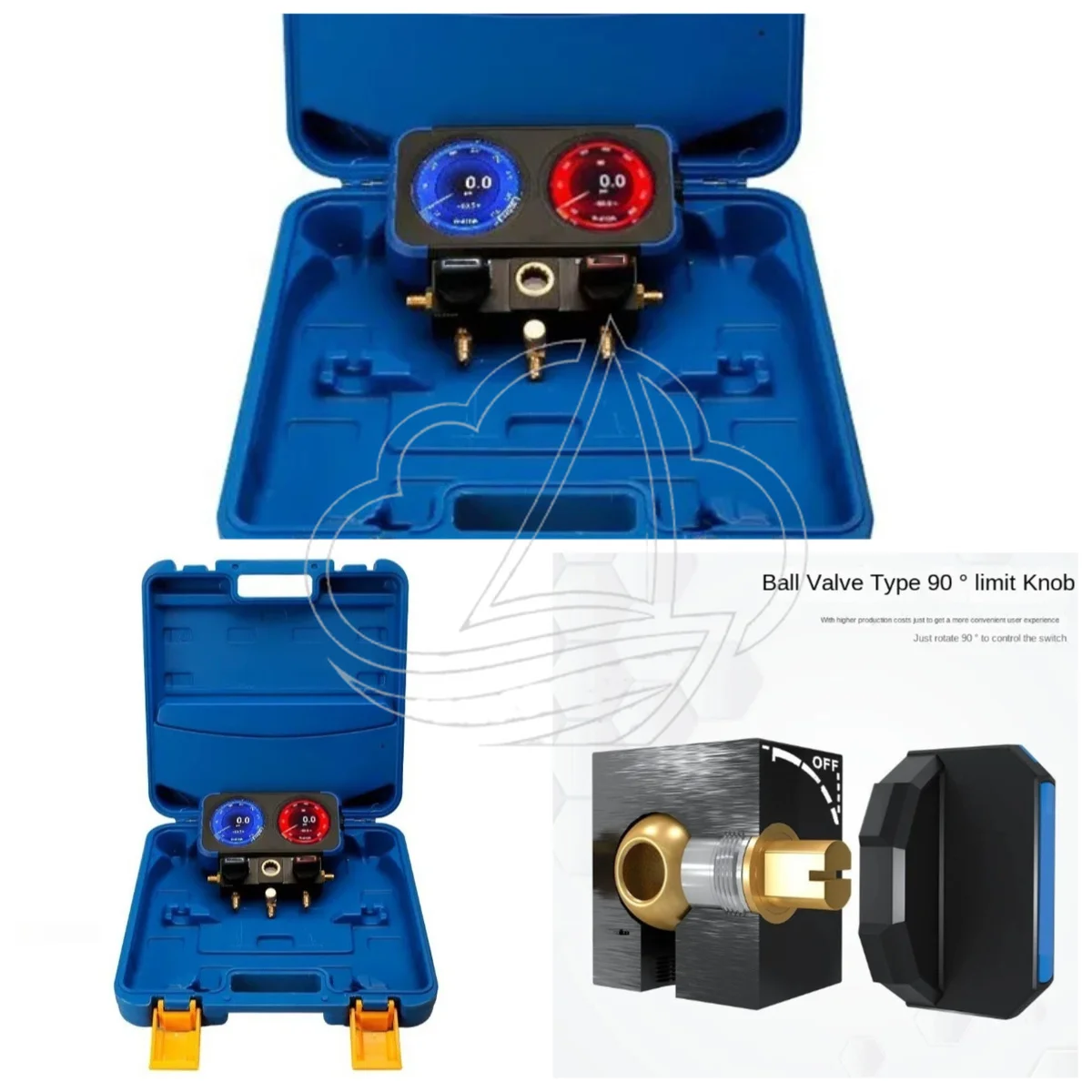 VRM2-X Professional Air Conditioner Testing Instrument Manifold Gauge with LCD Display for Refrigerant Filling Work