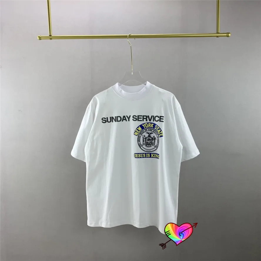 New York State Logo Jesus Is King T shirt Men Women 1:1 High Quality Sunday Service Tour Tops Kanye West Tee Oversize Ye Tee