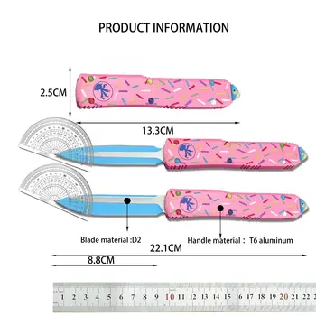 UT85 סופגנייה EDC רב-תכליתי סכין D2 להב T6 אלומיניום ידית חיצוני קמפינג טיולים הגנה עצמית נייד טקטי ציד סכיני 10 best sales בלואטק - №4