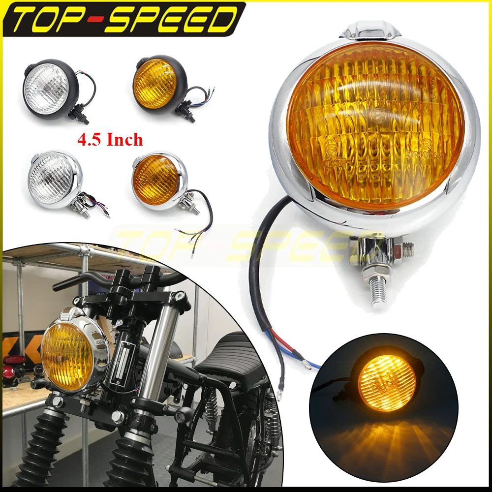 

Мотоциклетная круглая фара 4,5 дюйма, винтажная фара для Harley Touring Road King Softail Fat Boy Heritage Classic Sportster Iron