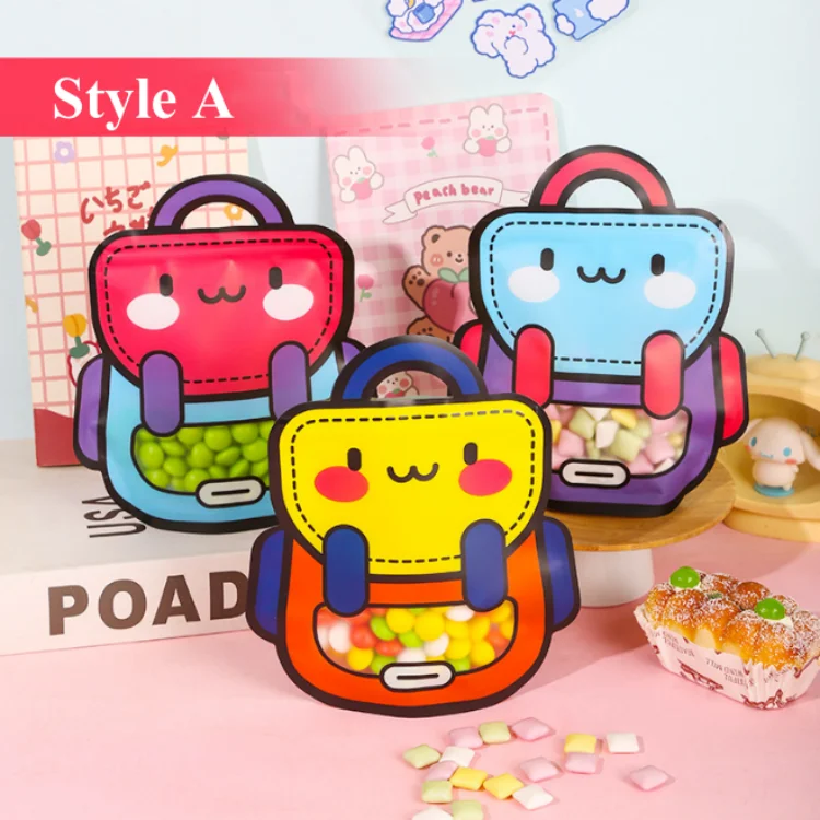 10/50 قطعة لطيف البلاستيك رياض الأطفال باليد المدرسية DIY بها بنفسك الإبداعية الدرجة كاملة وجبة خفيفة الحلوى السكر هدية التعبئة والتغليف تخزين الحقائب #2