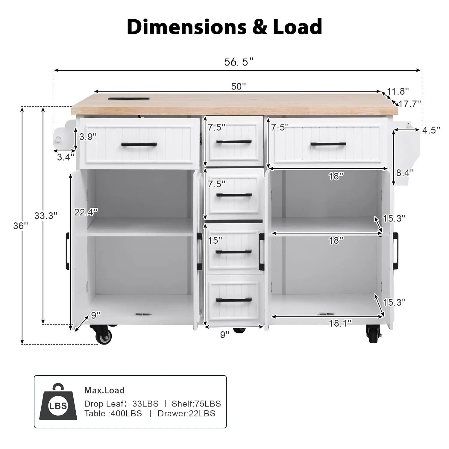 Thumbnail 2 - #13 Low Price Kitchen Island Carts Deals