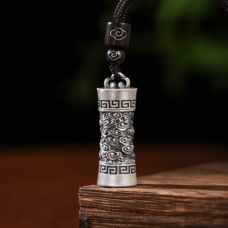 Vintage Tibetan Silver Colour Buddhist Prayer Box Pendant Necklace Tibetan Ghau Box Pendan Tibetan Gawu Box Necklace