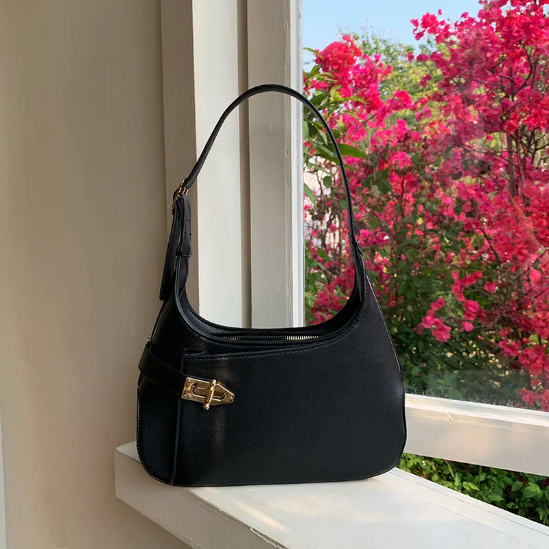 CGCBAG bolso de diseñador de lujo Vintage para mujer, bolsos femeninos de cuero PU de alta calidad, bolsos de hombro estéticos simples sólidos