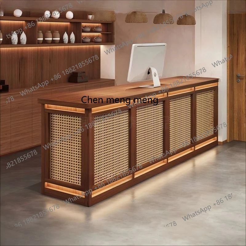 

Clothing shop, beauty salon checkout page Health center counter rattan, reception desk