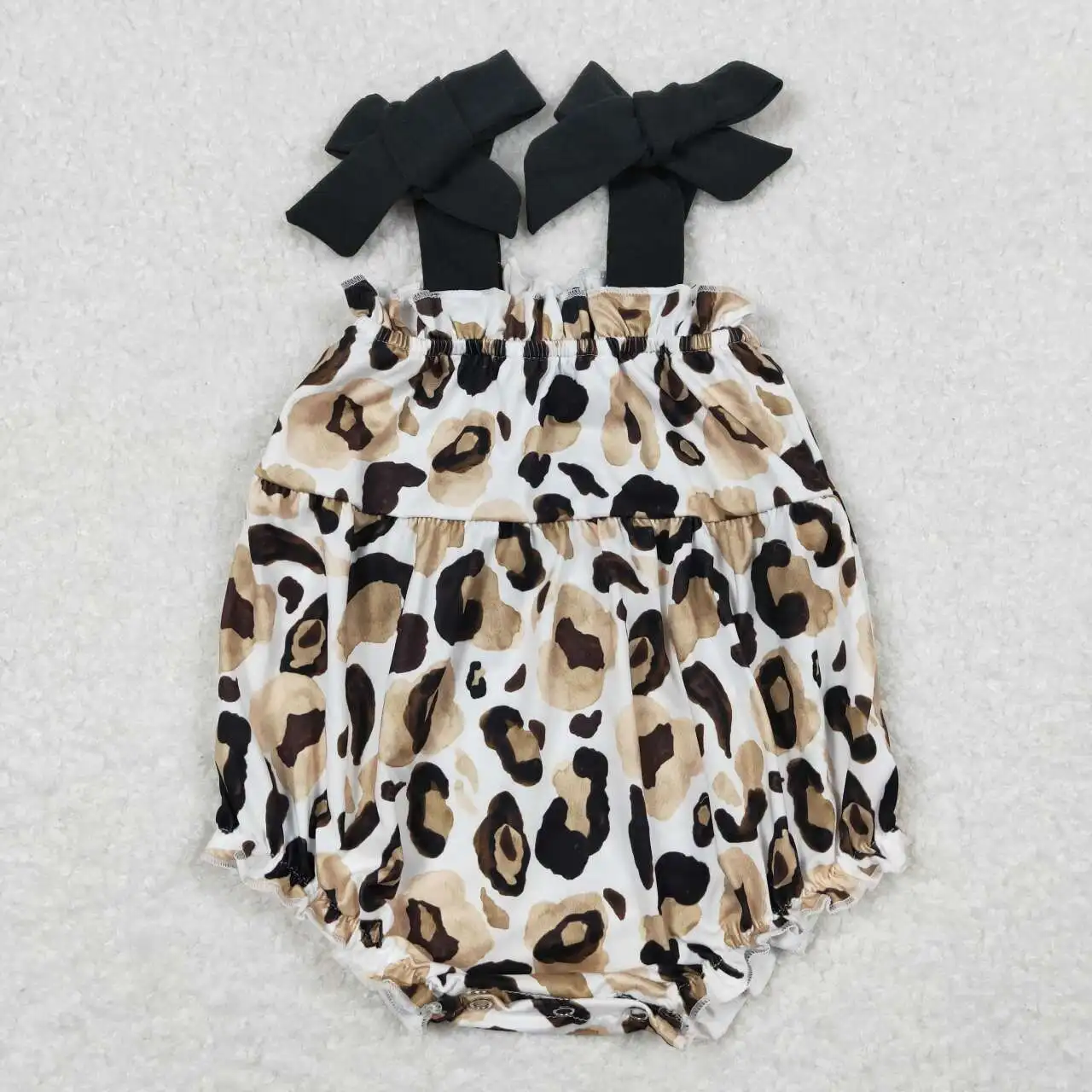 

SR1198 Girls Summer Toddler Clothes Sleeveless Leopard Print Kids Boutique Romper