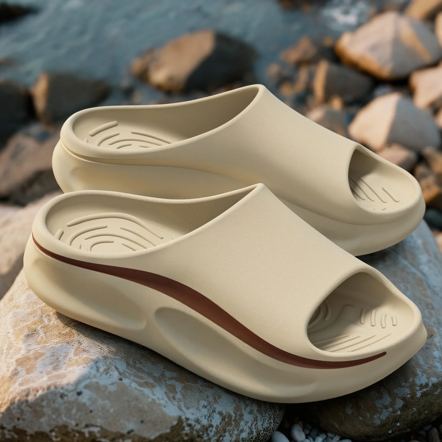 

2026 New Men Indoor Street Slippers Summer House Platform Shoes Soft EVA Thick Sole Anti-slip Male Home Beach Leisure Slides