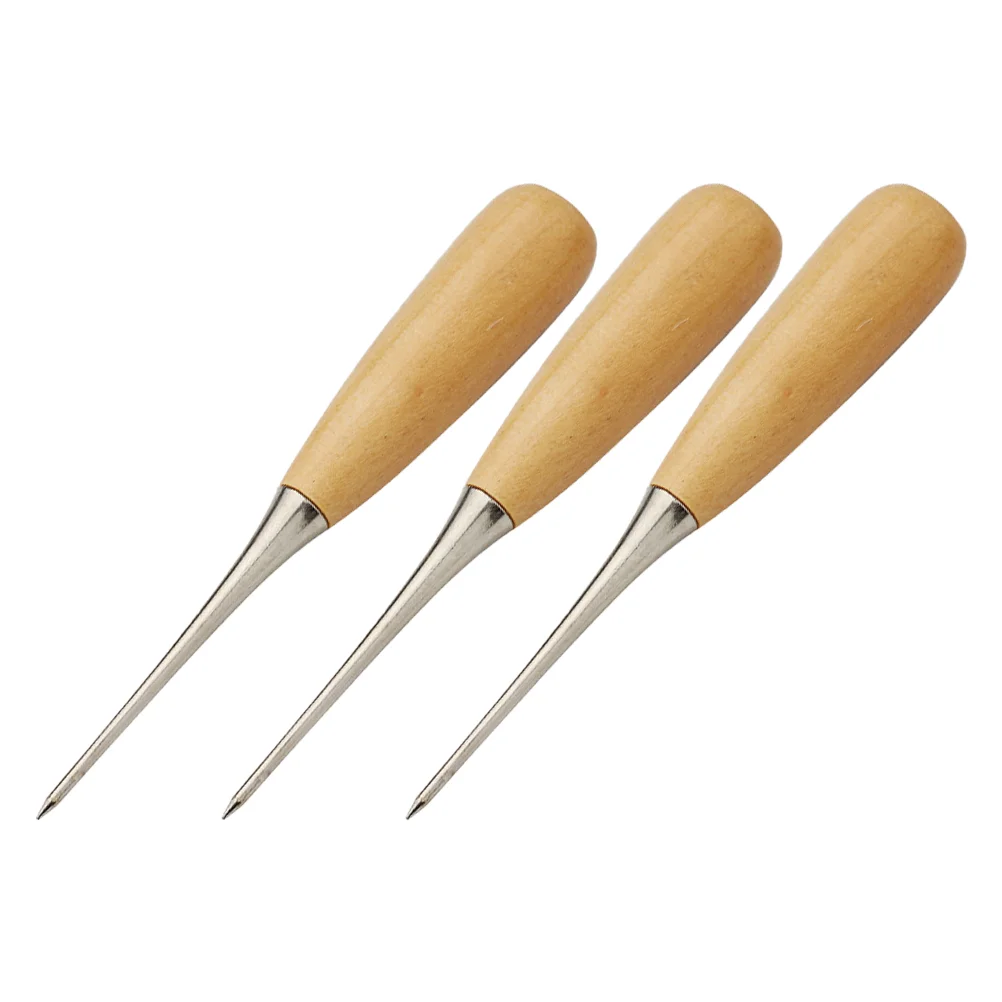 3 Pcs Awl Hand-made Awls DIY Craft Supplies Scratch Hole Punch Tool Crafts Sewing Embroidery Kits