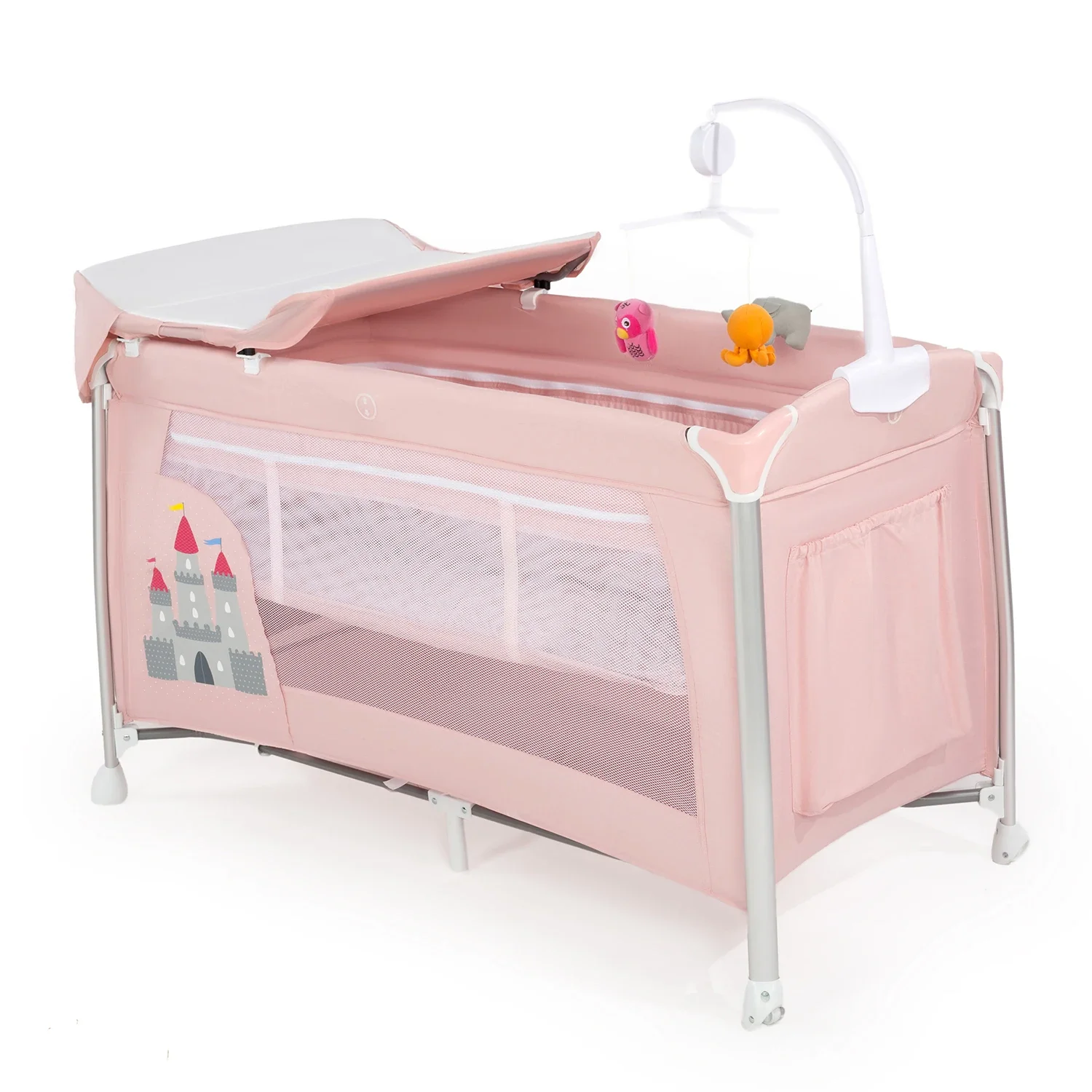 Hoge Kwaliteit Modern Design Draagbare Bed Side Crib Multifunctionele Reis Draagbare Baby Bed Kids Veiligheidshek Plastic Baby Box