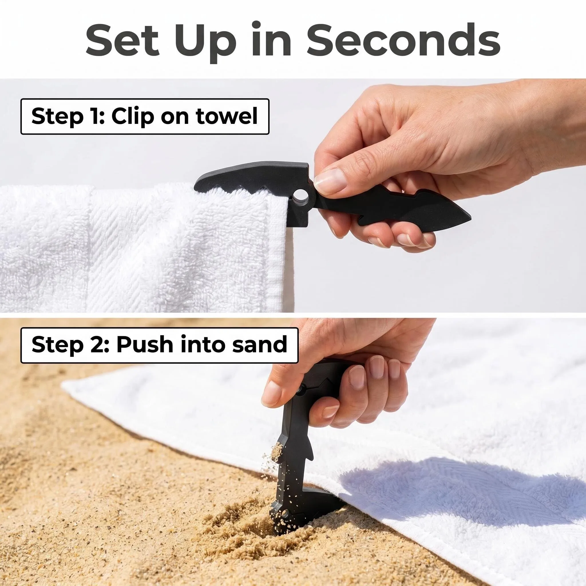 4pcs Windproof Beach Towel Anchors, Sand Stakes for Securing Towels, Blankets and Mats, Easy-to-Use Outdoor Beach Clips