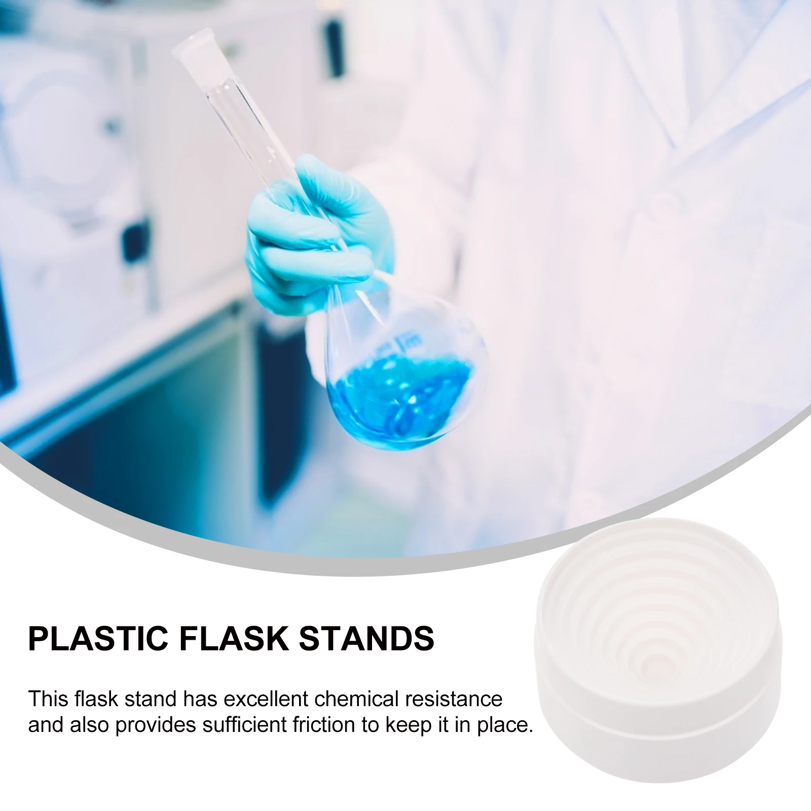 

3 pcs 90Mm Laboratory Flask Stand Plastic Round Bottom Glass Holder Ring Seat Acid Resistant Sturdy Multi Size Stackable