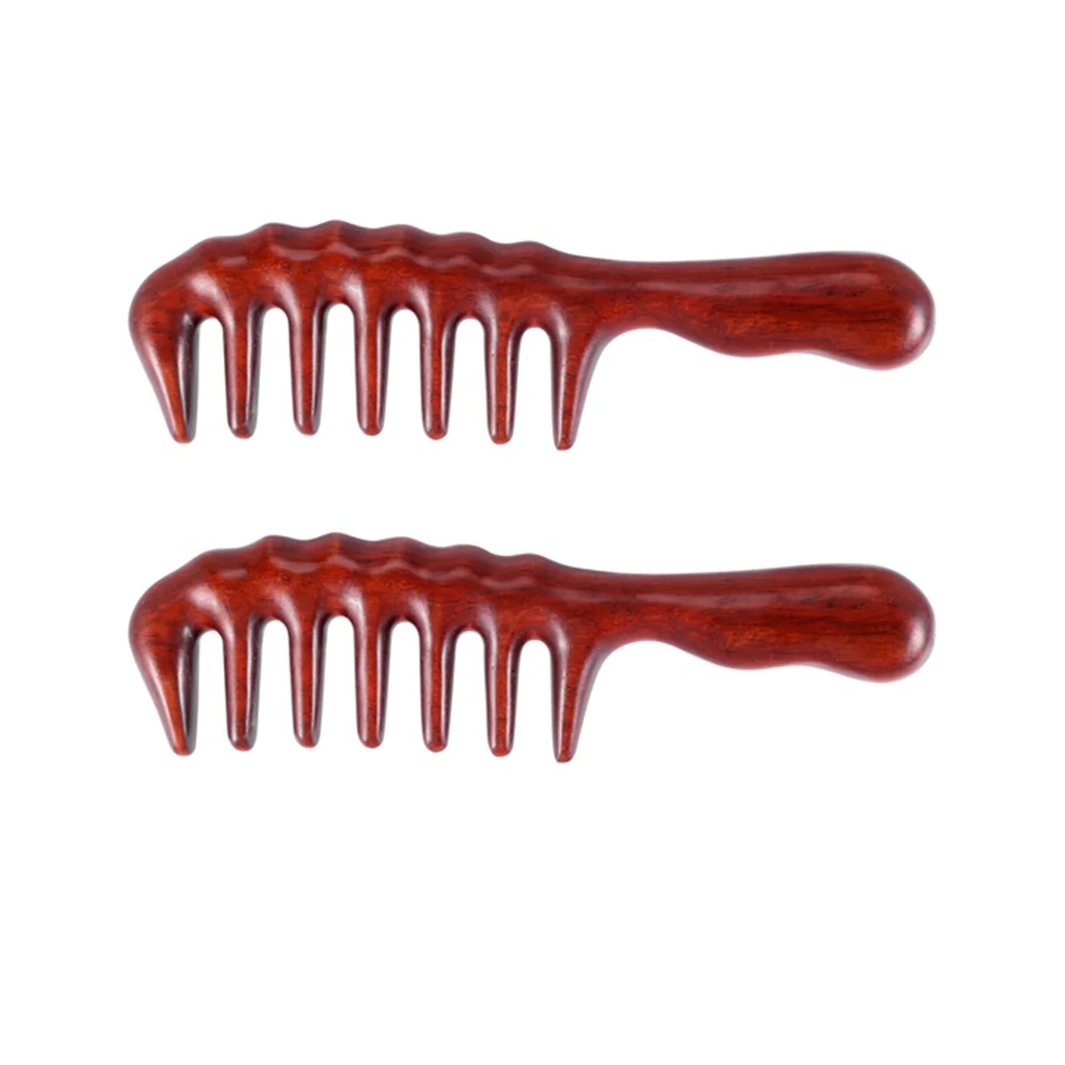 2 PCS Hair Comb for Detangling - Wide Tooth Wood Comb for Curly Hair - No Static Natural Wooden Sandalwood Comb