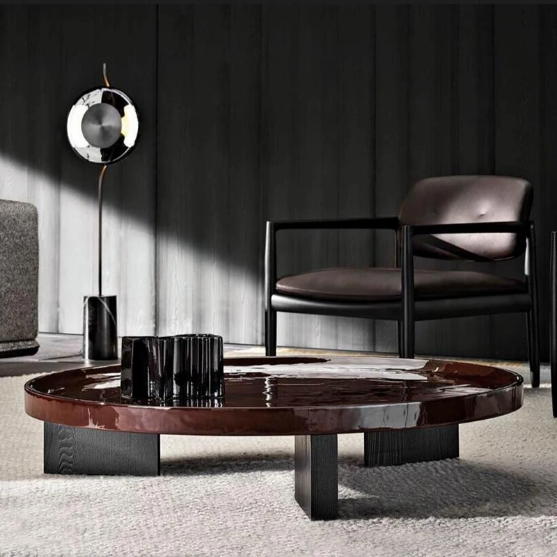 Modern simple living room coffee table combination size round height