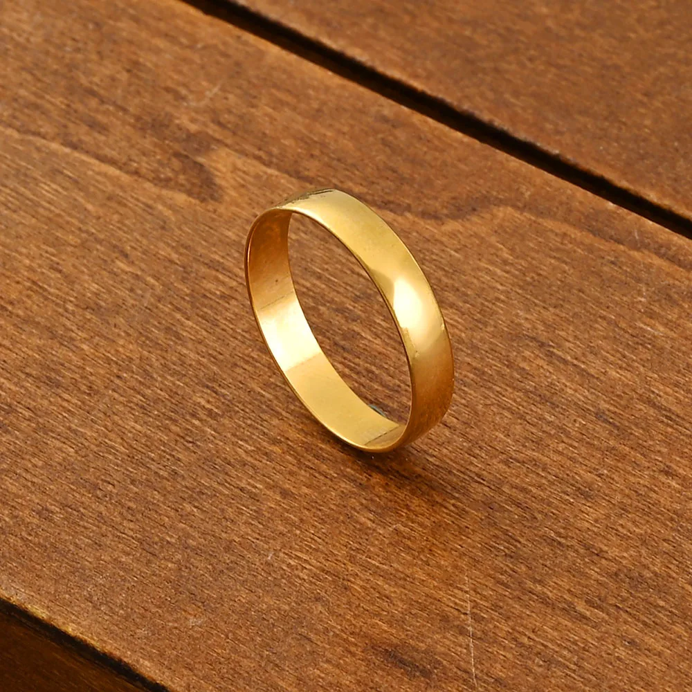 Fashion Women Men Copper Ring Classic Rings Gold Color Jewelry for Couple Weeding Gift Accessories