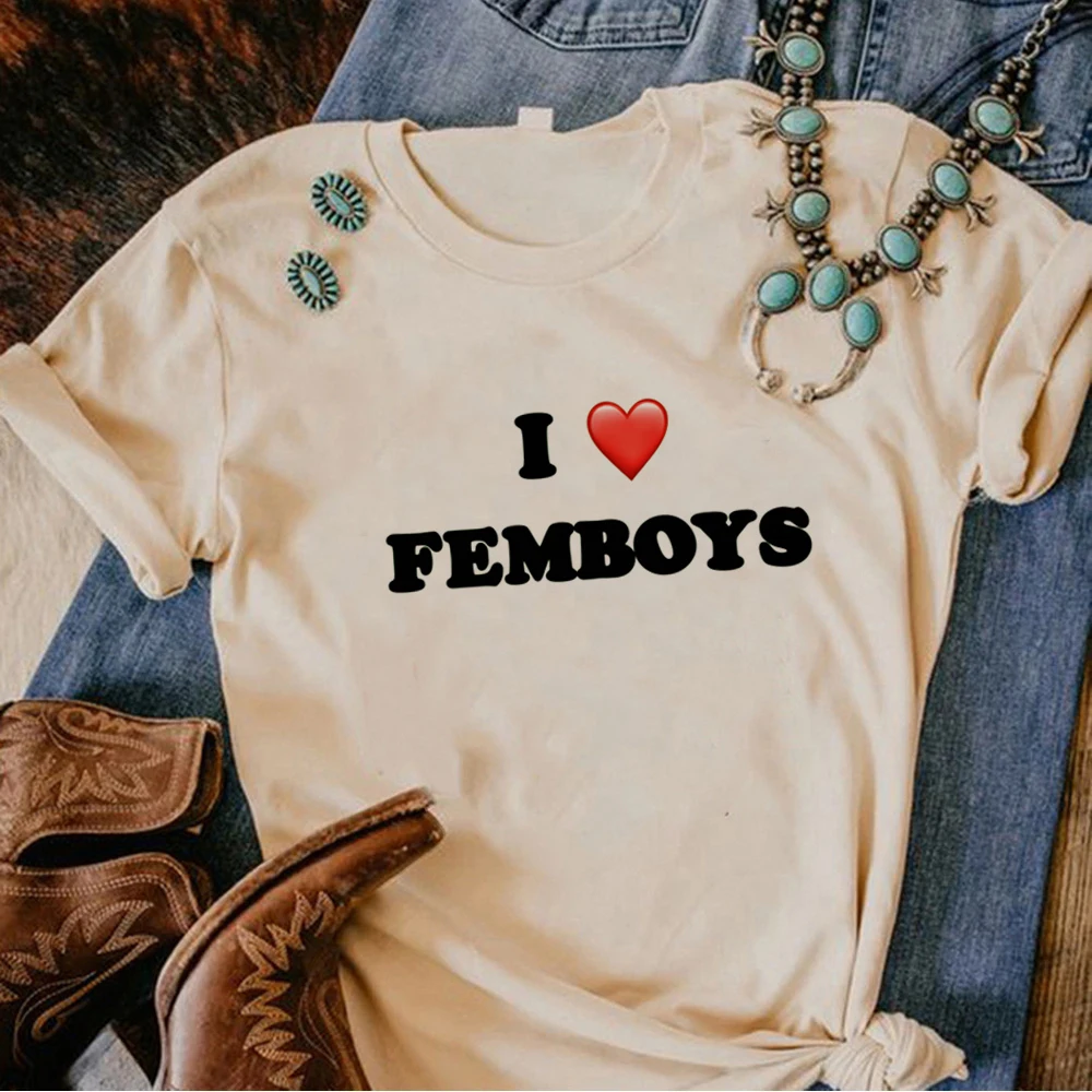 Femboy top women funny manga t-shirts girl Japanese graphic harajuku clothing