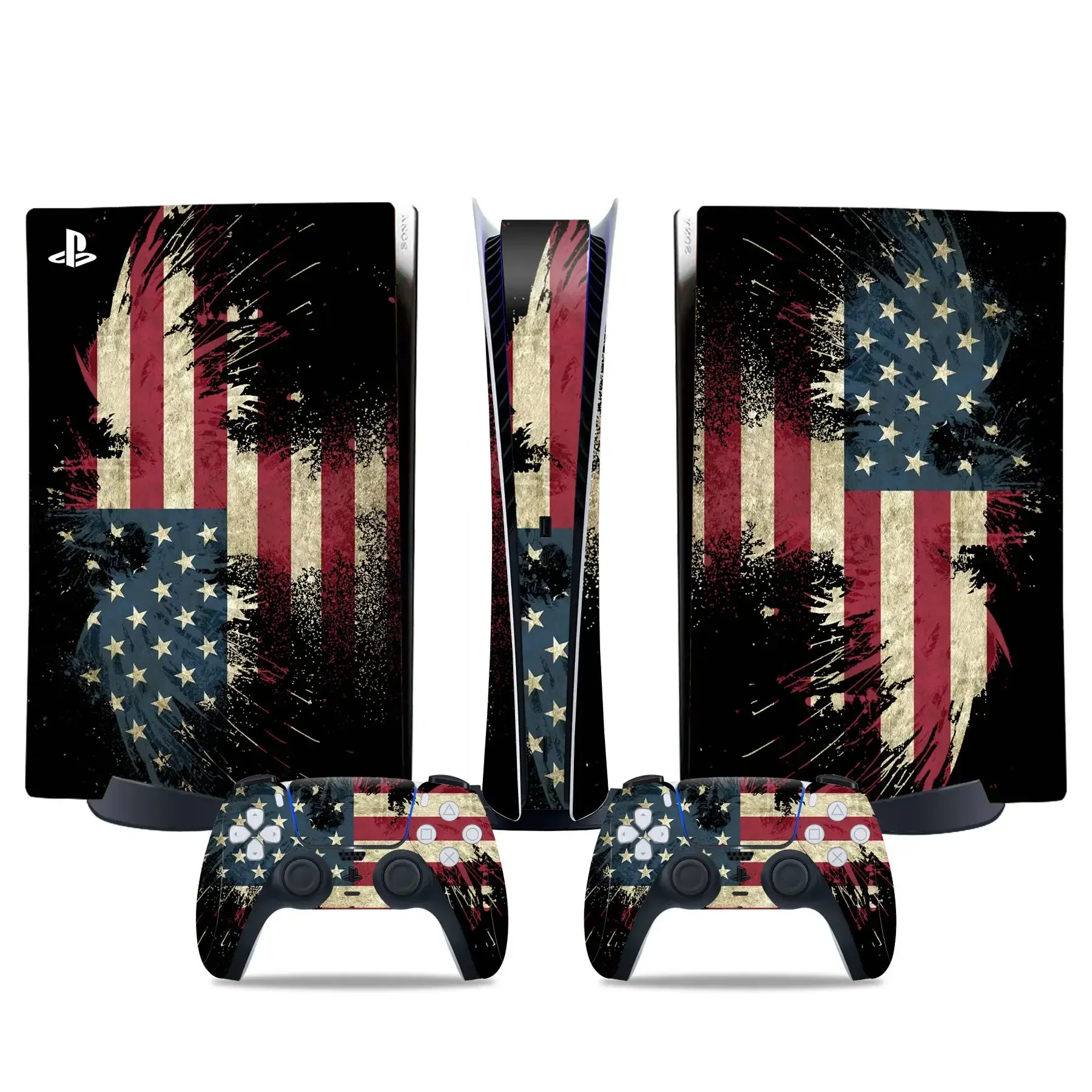 Flaga USA DLA ps5 Cyfrowa naklejka New Arrival wzory czaszek PS5 cyfrowa naklejka na kontroler konsoli cyfrowych PS5
