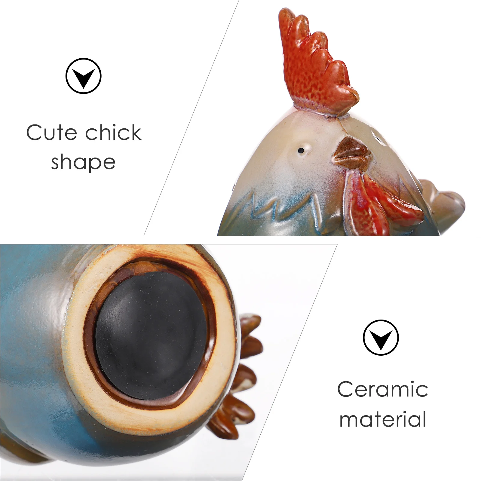 

Assorted Color Chicken Shaped Piggy Bank Home Ornament Fine Craft Durable Handy Long Time Use Compact Size Coin Bank