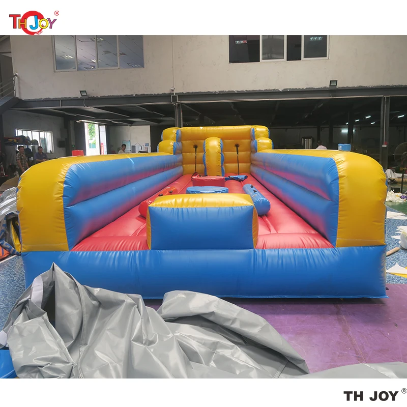 8m Inflatable Bungee Run And Joust Game, 2 in 1 Inflatable Gladiator Joust Bungee Run Combo, Commercial Inflatable Sport Game