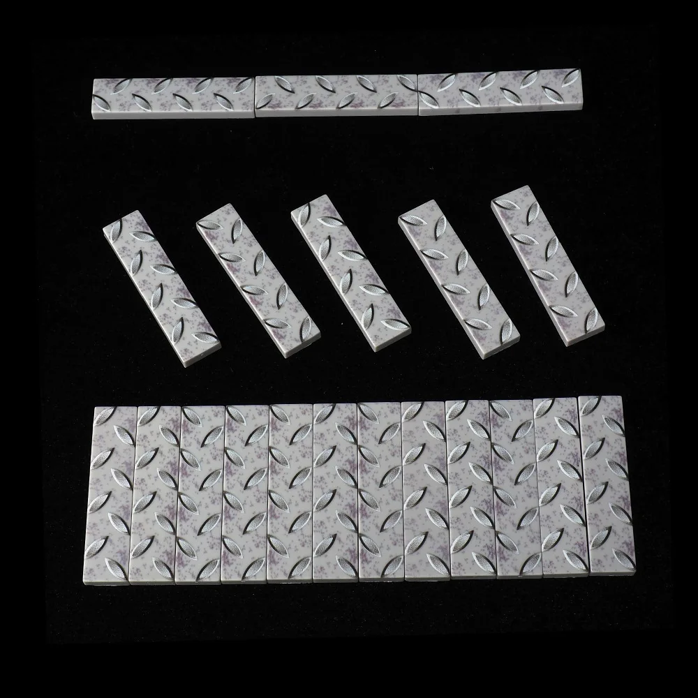MOC 10PCS Part Bricks Printed 2431 1X4 Floor Steel Pattern Building Blocks House Decoration Board DIY puzzle Toys Children Gifts