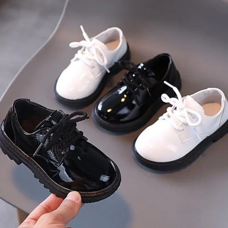 New Kids Leather Shoes Children Baby Loafers Slip-on Flats Students Soft Bottom Performance Shoes Boys Toddler Party Dress Shoes