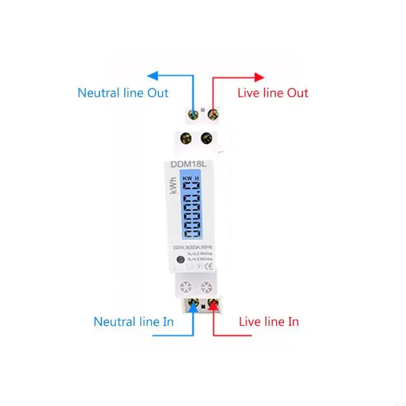 Y1AD LCD Digital Single Phase Din Electricity Power Consumption Energy Meter