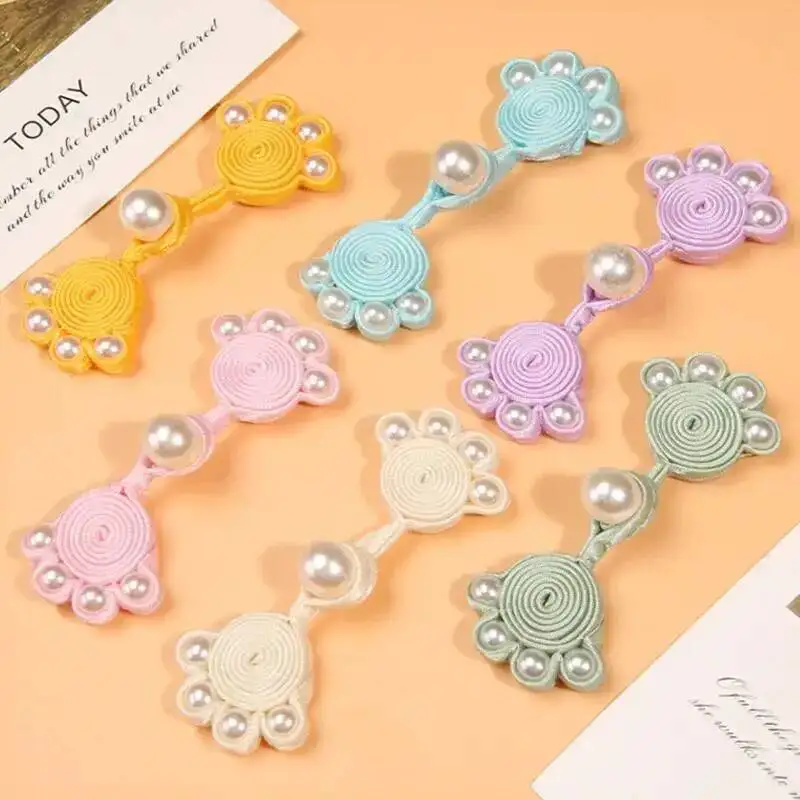 Cheongsam Pan Button Pearl Cat Claw Button Hand-made Cloth Button Decorative Button 
